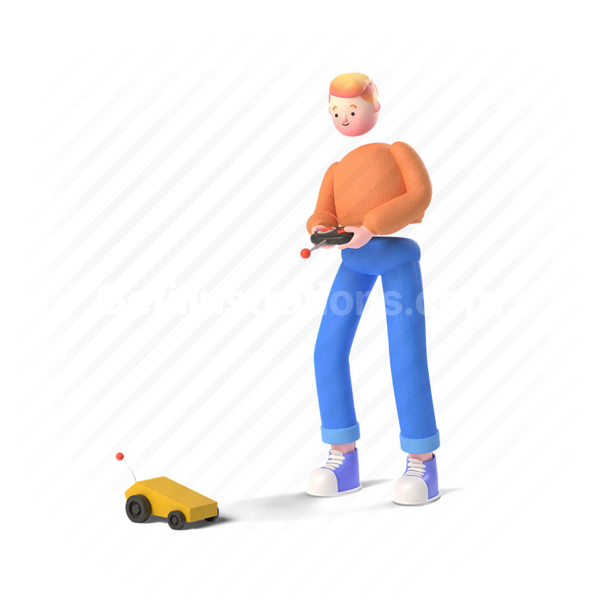 toy, game, remote, control, car, 3d, people, person, man, entertainment